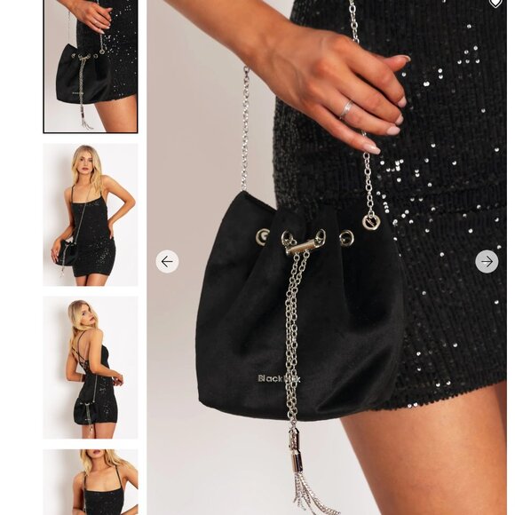 Blackmilk - Black Velvet Bucket Bag - Picture 3 of 7